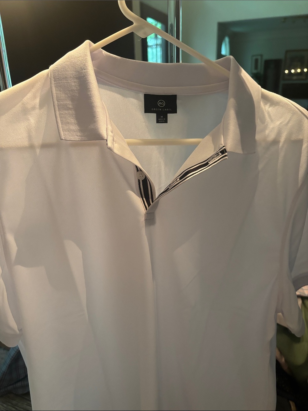 AG green label Men's White Polo Shirt NWOT